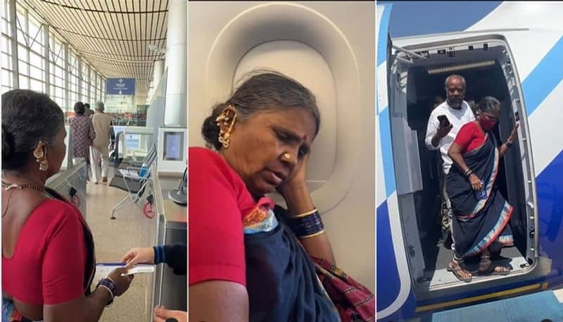 Gangavva boarded the plane for the first time, Video goes viral - bsb