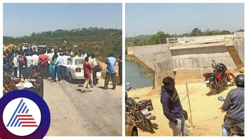 people Protest against Delay In hemavathi Bridge Works in Chikkamagaluru gow