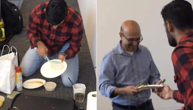 indian student who studies abroad makes live dosa inside the classroom hyp 