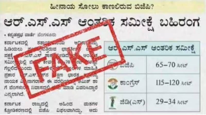 Fabricated survey on Karnataka assembly election attribute to Kannada Prabha circulating on social media