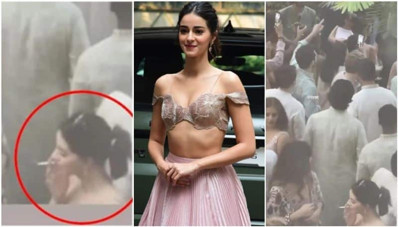 Ananya Panday Caught Smoking at Cousin Alanna Panday's wedding ceremony sgk