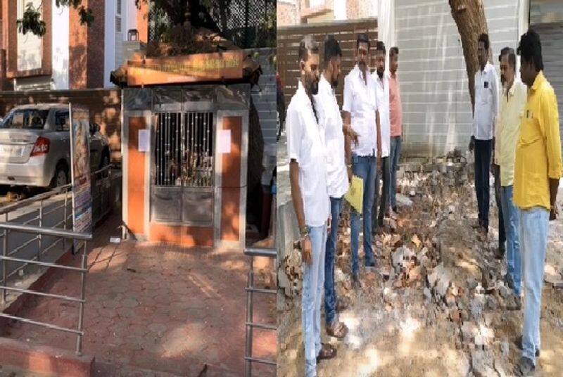 hindu munnani condemned for  corporation officials demolished an ancient temple in coimbatore