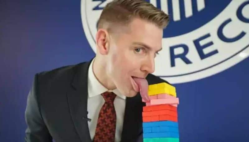 Nick Stoeberl, Man with world's longest tongue plays Jenga to break Guinness World Record - Watch Video