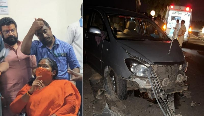 Union Minister Sadhvi Niranjana Jyoti suffers minor injuries in car accident At Vijayapura gvd