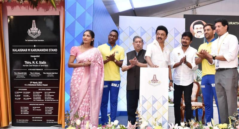 Chief Minister M.K.Stalin inaugurated Kalaignar M Karunanidhi stands in chennai chepauk Stadium today