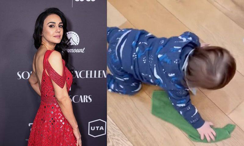 Preity Zintas video of son Jai mopping the floor is the cutest thing you'll watch today