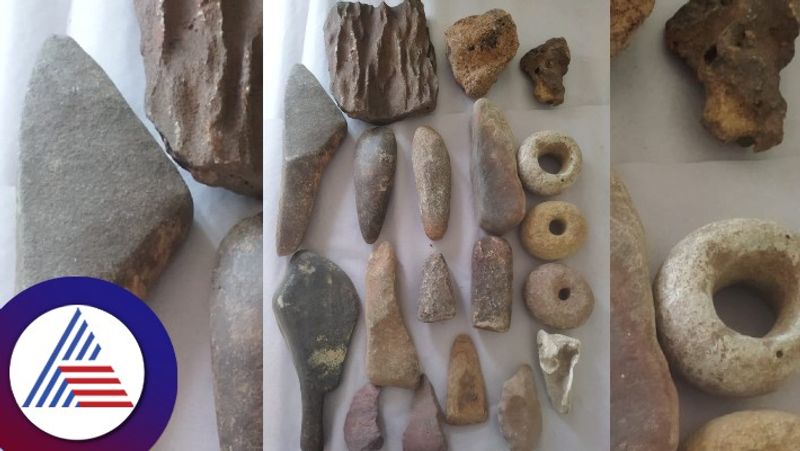 Neolithic tools found in Brahmiriver in teerthahalli at shivamogga rav