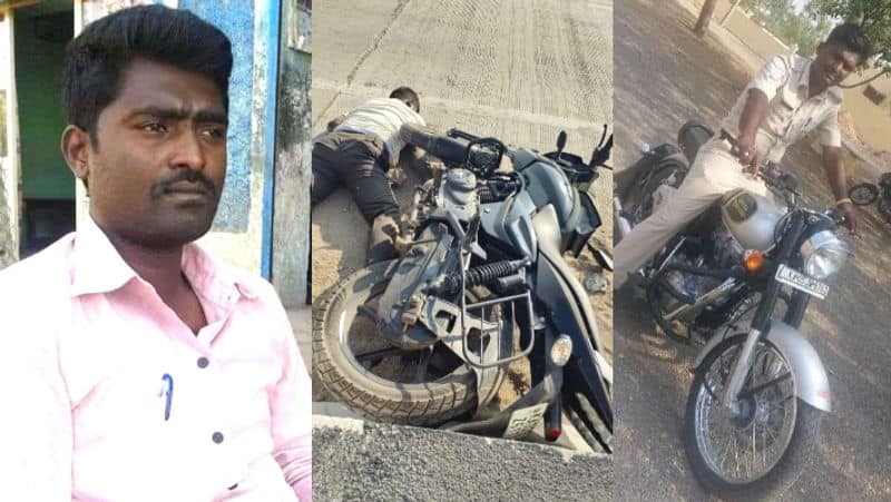 Unknown vehicle hit night duty policeman Policeman died on the spot sat