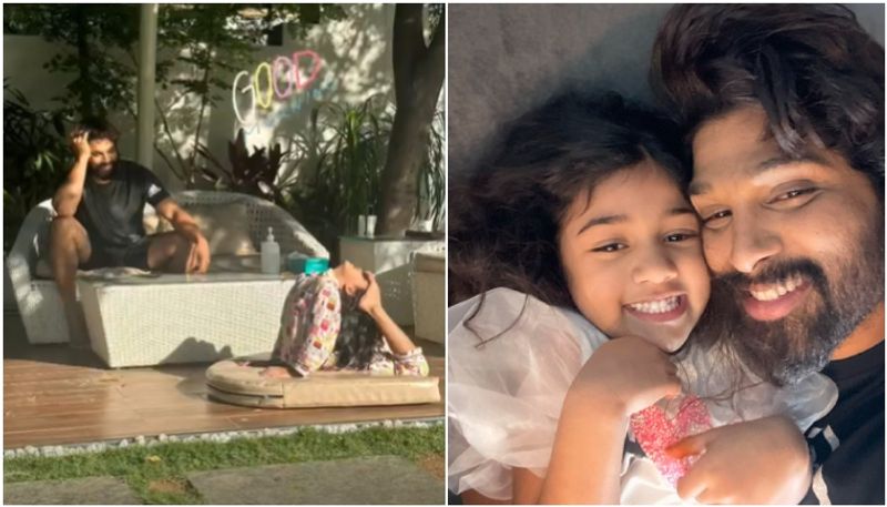 Allu Arjun daughter Allu Arha yoga practice photo viral sgk