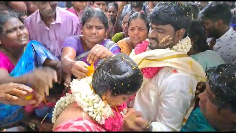 man tied a thali ahead of father dead body in kallakurichi