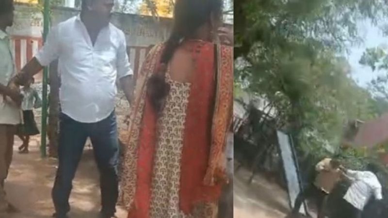 Parents attacked school teacher.. Viral video..