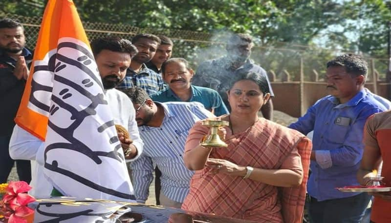 Congress MLA Lakshmi Hebbalkar Started Election Campaign in Belagavi Rural grg