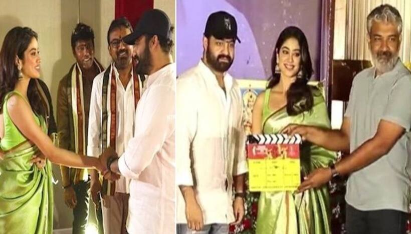 NTR 30 launch ceremony: Jr NTR welcomes Janhvi Kapoor, SS Rajamouli claps first shot and more 