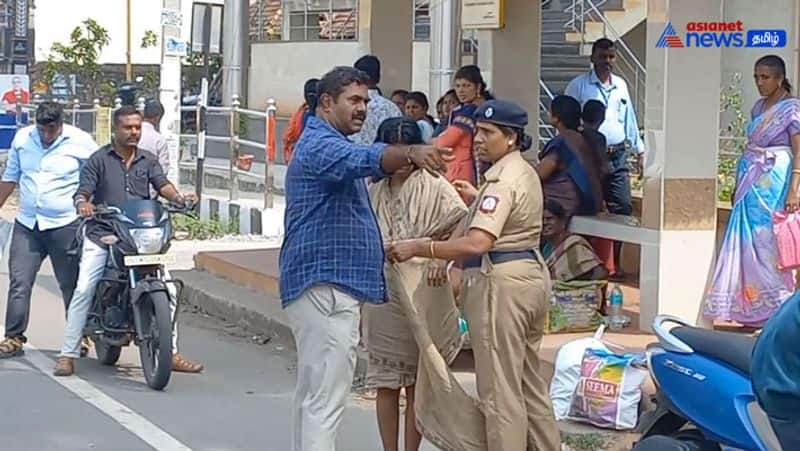 The humanity of living! - Woman wandering on the road without a dress! Women policemen who helped dress!