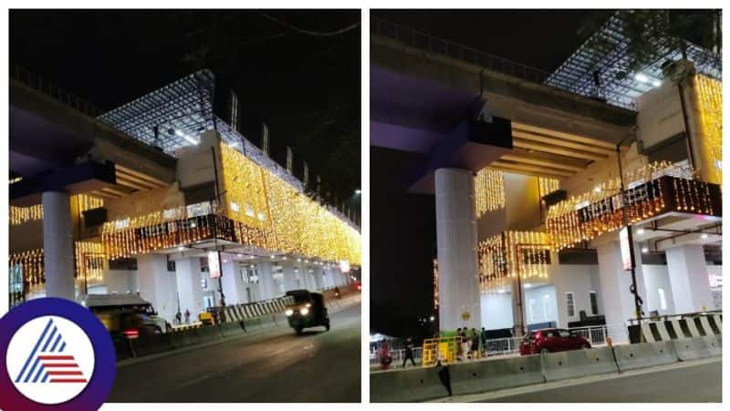 Whitefield Metro Station Beautifully illuminated for inauguration gow