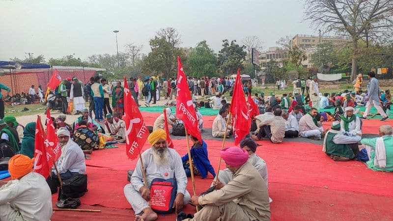 all India long march and Monopoly Boycott Farmer organizations with two faces of struggle bkg