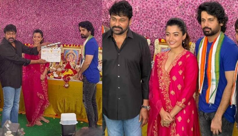 గ్రాండ్ గా నితిన్, రష్మిక మూవీ లాంచ్.. క్లాప్ కొట్టి ప్రారంభించిన మెగాస్టార్ 
