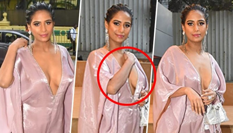 Video and pictures: Poonam Pandey suffers oops moment in her cleavage-showing plunging neckline jumpsuit RBA