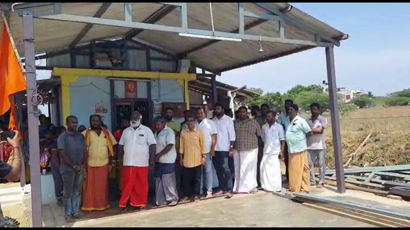 hindu people protest against activities to demolish a temple in coimbatore