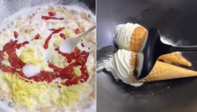 Ice Cream Cones Smashed In With Noodles In This Horrifying Dish azn 