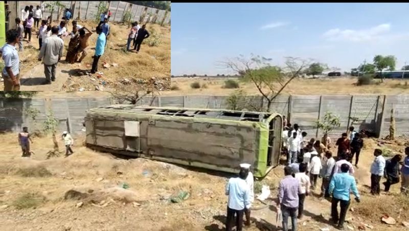 KSRTC bus going to Ilkal overturns 20 passengers injured sat