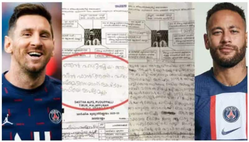 Class 4 Kerala student asked to write about Messi in annual exam little Brazil fan defiant response causes laughter riot kvn