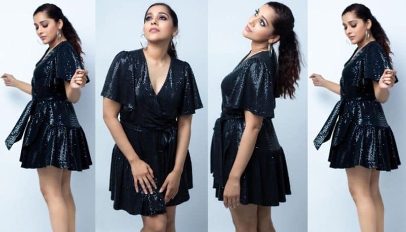 Anchor Rashmi Gautam  Stunning Photos shoot  in black gown NSK