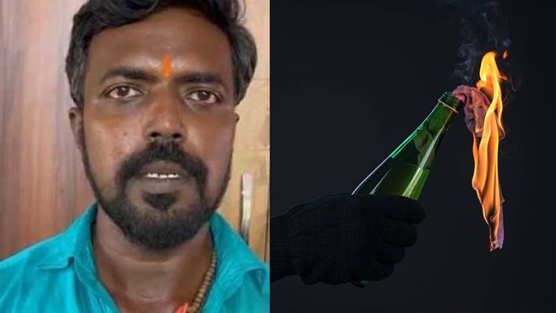 Drama about petrol bomb.. bjp member Arrest in coimbatore