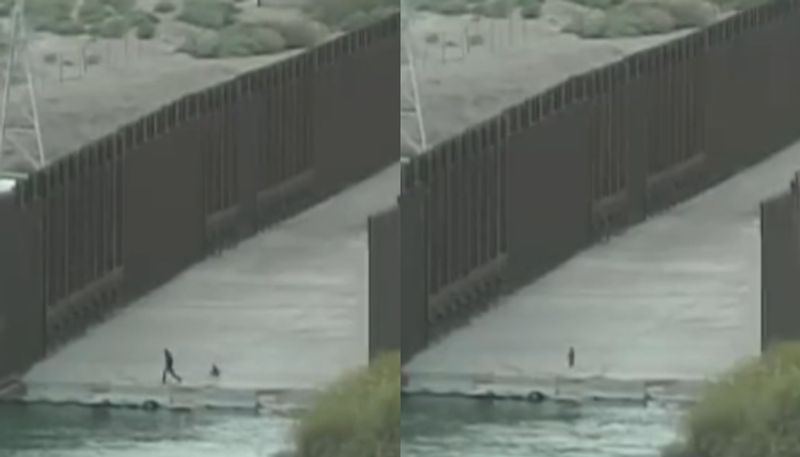 smuggler leaving behind a one year old baby near river the video going viral hyp