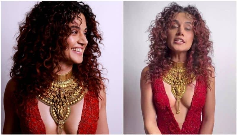 complaint against Taapsee Pannu for allegedly hurting religious sentiments by wearing God Laxmi necklace during ramp walk sgk