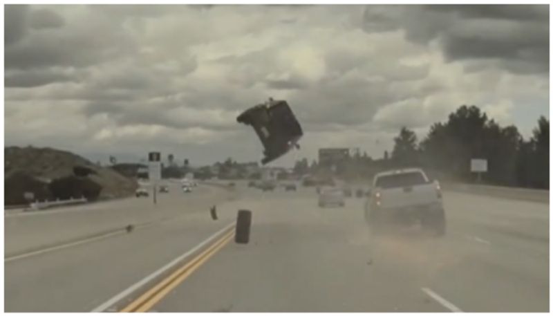 dramatic action video captured from a highway bkg