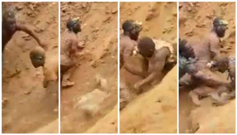 video of the daring rescue of nine workers trapped in a cobalt mine has gone viral bkg