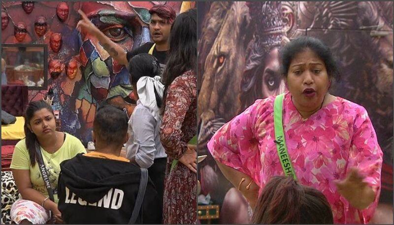 maneesha against angeline mariya at bigg boss malayalam season 5 nsn