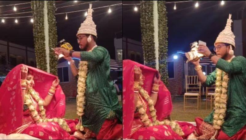 Wedding Photographer Groom Takes Pictures Of His Own Bride  