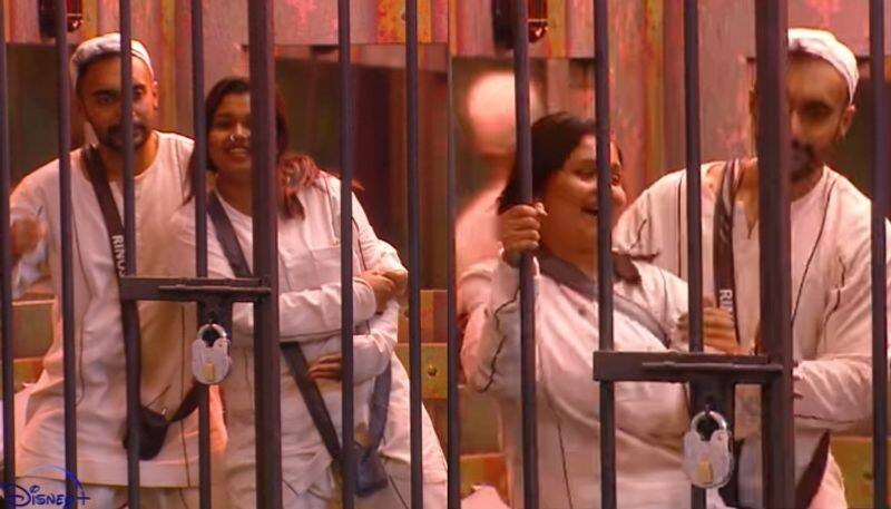 angelina and rinosh bigg boss malayalam season 5 jail nrn 