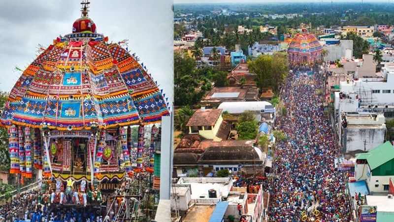 world famous thiruvarur thiyagarajar temple chariot festival 2023 celebrations