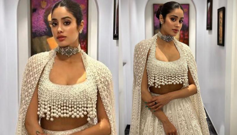 Janhvi Kapoor in white lehenga azn