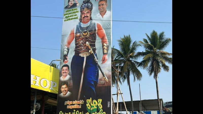 AIADMK workers dressed up as Bahubali and celebrated Edappadi Palaniswami