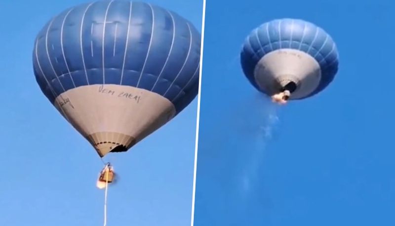 Watch Hot air balloon catches fire mid air in Mexico forces passengers to jump off 2 dead gcw