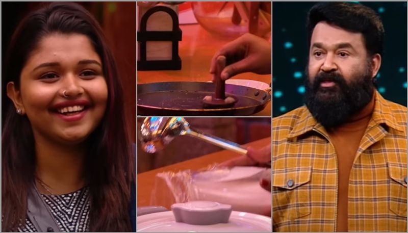 angeline mariya got dosa making test from mohanlal in bigg boss malayalam season 5 nsn