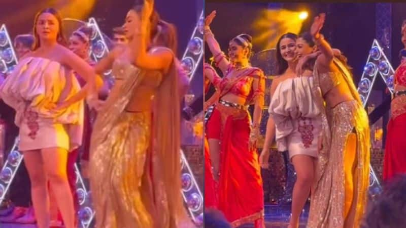 Alia bhatt throw slippers and dance for naatu naatu song with rashmika mandanna