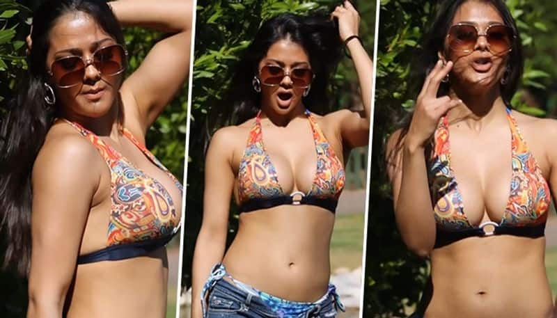 Bhojpuri Actress Namrata Malla makes fans sweat with sizzling moves in BOLD multi-coloured bikini vma