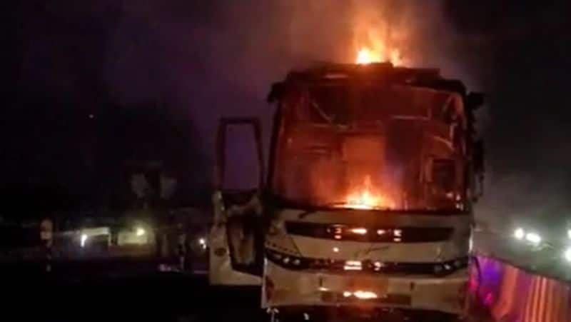 fire breaks out in a luxury bus