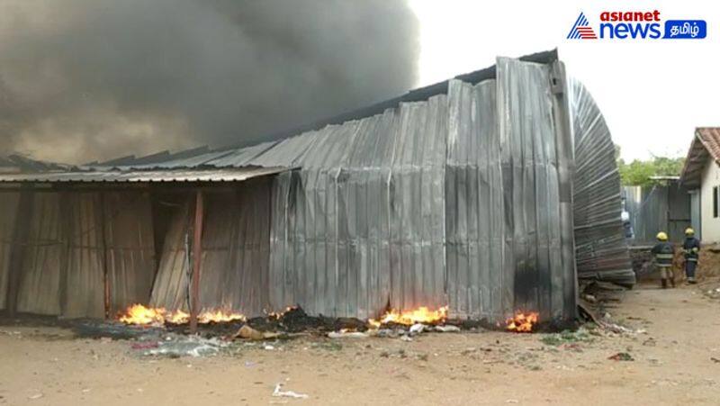 A fire broke out in a cotton mattress Godown in Coimbatore! 