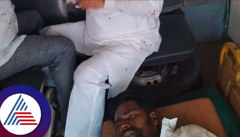 Car accident near kamalapur Kalaburagi Rural Congress ticket aspirant Babu Honna Naik seriously injured rav