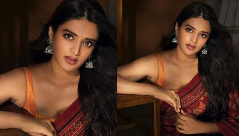 Actress Nidhhi Agerwal beautiful looks in Saree NSK