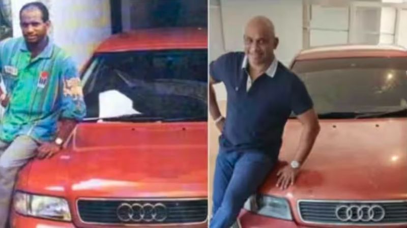 Sweet memories... Sanat Jayasuriya still hugs his beloved vehicle after 27 years-sak