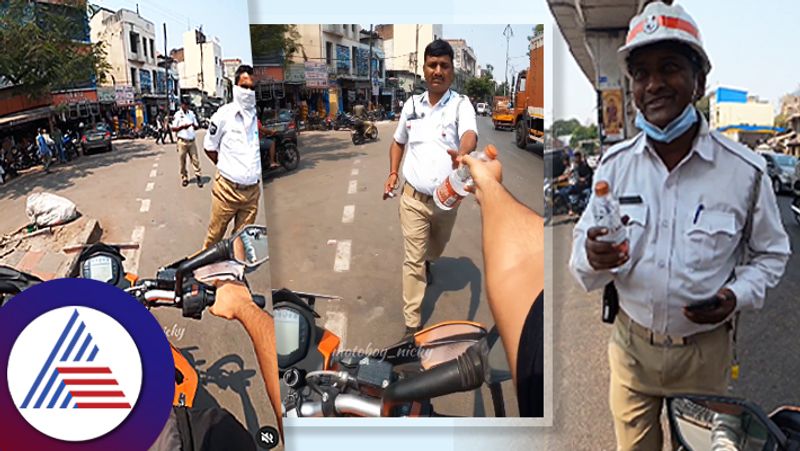 Hyderabad Man Gives Water To Traffic Cops Working In Scorching Heat  