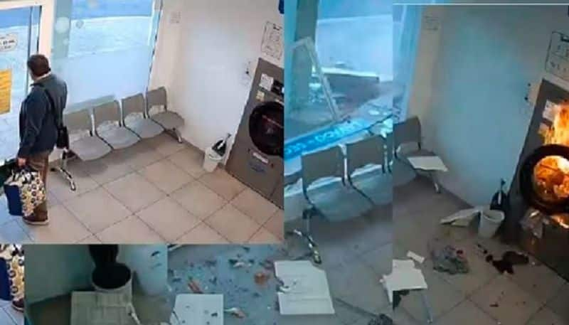 Exploding washing machine: Man just misses.. Accident caught on cc camera-sak