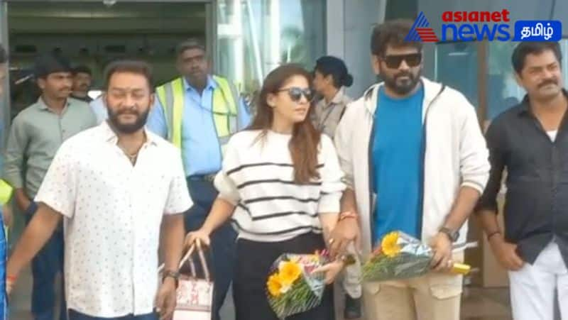 actress Nayan-Vignesh Sivan couple left for Chennai by train! Crowd gathered at Trichy railway station!